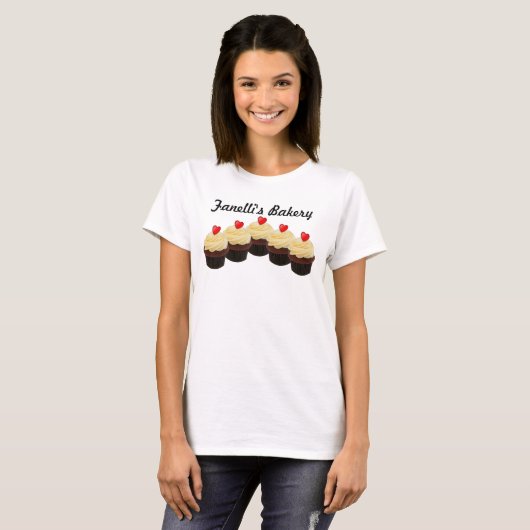 Bäckerei Rotes Samt Kuchen T-Shirt (Vorne ganz)