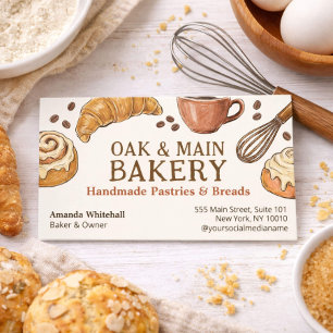 Bäckerei-Rustikale-Artisan-Torten-Illustration Visitenkarte