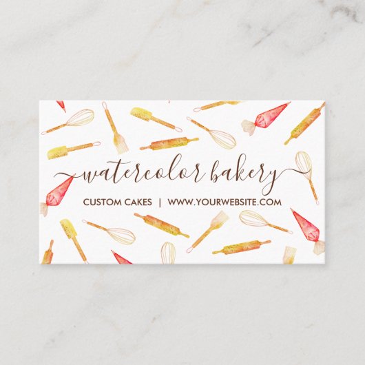 Bäckerei Rustikale Konditorei Orange Visitenkarte (Vorderseite)
