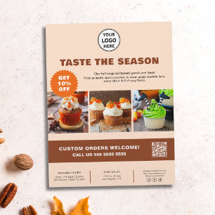 Bäckerei-Saison-Geschäft mit individuellem Foto Flyer