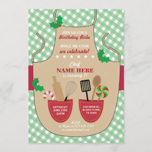 Bäckerei Schürze Geburtstagsparty Girls Weihnachte Einladung