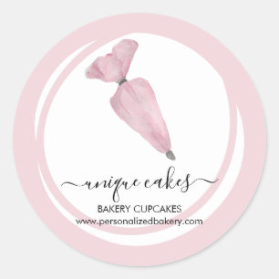 Bäckerei-Shop Pink Circle Gebäck Runder Aufkleber