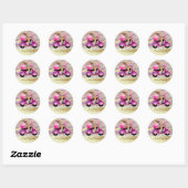 Bäckerei Sticker Sparkle Zebra Scooter Girl Pink (Blatt)