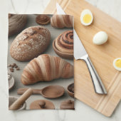Bäckerei-Stillleben-Muster mit Brot Geschirrtuch (Viertel Falte)