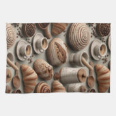Bäckerei-Stillleben-Muster mit Brot Geschirrtuch (Horizontal)