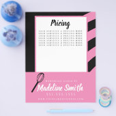 Bäckerei Streifen Whisky hausgemachte Kuchen Pink  Flyer (Einzeln)