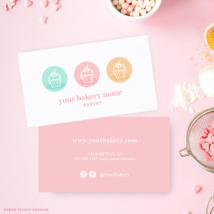 Bäckerei Süßer Cupcake Visitenkarte