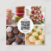 Bäckerei Süßigkeiten Foto QR Code Social Media Quadratische Visitenkarte (Vorderseite)