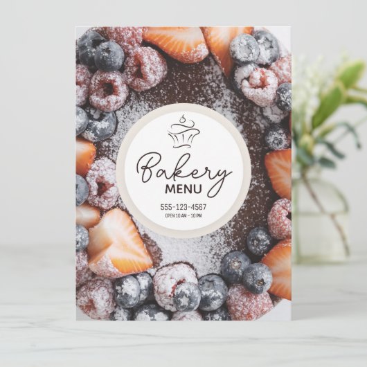 Bäckerei / Süßwarengeschäft / Bäckerei (Vorlage) Menükarte (Stehend Vorderseite)