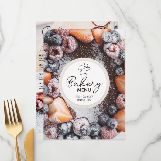 Bäckerei / Süßwarengeschäft / Bäckerei (Vorlage) Menükarte (Vorderseite/Rückseite Beispiel)