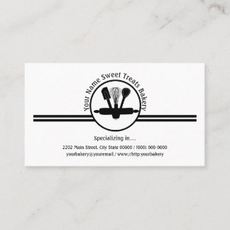 Bäckerei Sweet Leckereien Utensities Logo Custom Visitenkarte