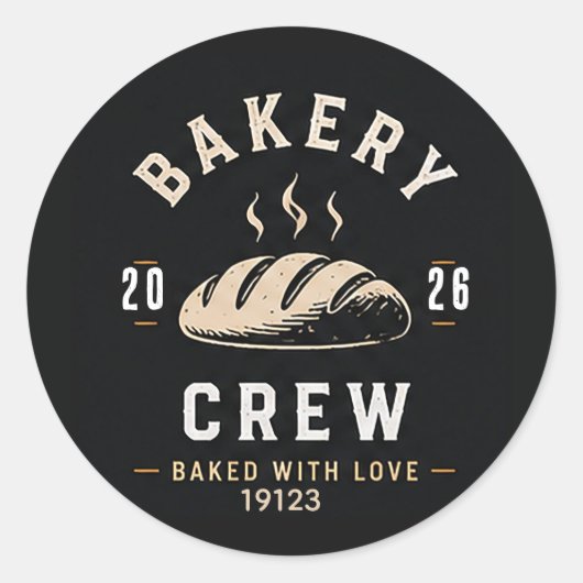 🥖 Bäckerei-Team-Uniform-Logo 🥖 Runder Aufkleber (Vorderseite)