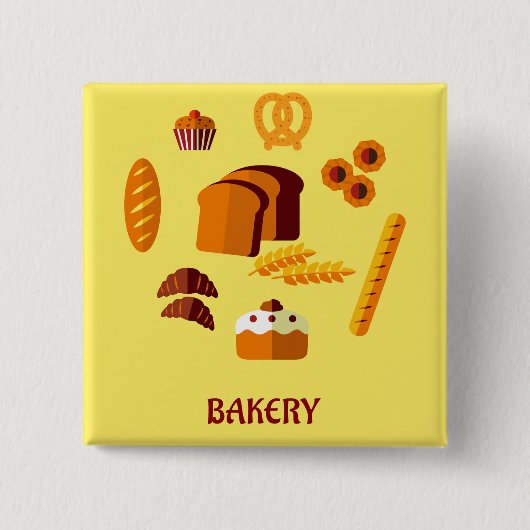 Bäckerei Themenbrot Gebäck und Süßigkeiten Button (Vorderseite)