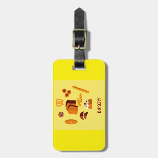 Bäckerei Themenbrot Gebäck und Süßigkeiten Gepäckanhänger (Vorderseite vertikal)