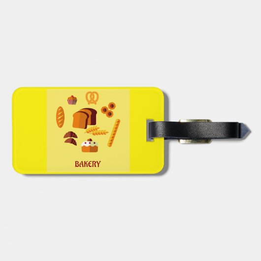 Bäckerei Themenbrot Gebäck und Süßigkeiten Gepäckanhänger (Rückseite horizontal)