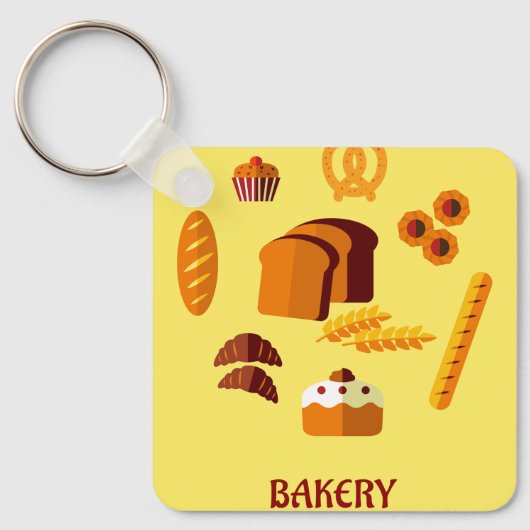 Bäckerei Themenbrot Gebäck und Süßigkeiten Schlüsselanhänger (Vorderseite)