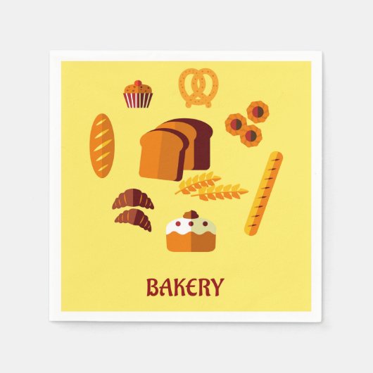 Bäckerei Themenbrot Gebäck und Süßigkeiten Serviette (Vorderseite)