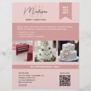 Bäckerei Torte Benutzerdefiniertes Monogramm-Logo Flyer