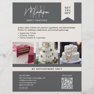 Bäckerei-Torte Benutzerdefiniertes Monogramm-Logo Flyer