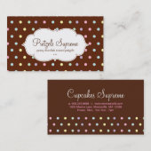 Bäckerei-Tupfen-Schokoladen-Rosa-Weiß Visitenkarte (Vorne/Hinten)