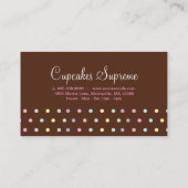 Bäckerei-Tupfen-Schokoladen-Rosa-Weiß Visitenkarte (Rückseite)