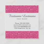 Bäckerei-u. Catering-Glitzer-Geschäfts-Karten Quadratische Visitenkarte (Rückseite)