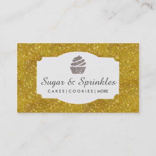 Bäckerei-u. Catering-GoldGlitzer-Geschäfts-Karten Visitenkarte (Vorderseite)
