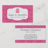 Bäckerei u. Catering-rosa Glitzer-Geschäfts-Karten Visitenkarte (Vorne/Hinten)
