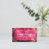 Bäckerei u. Catering-rosa Herzen Businesscard Visitenkarte (Stehend Vorderseite)