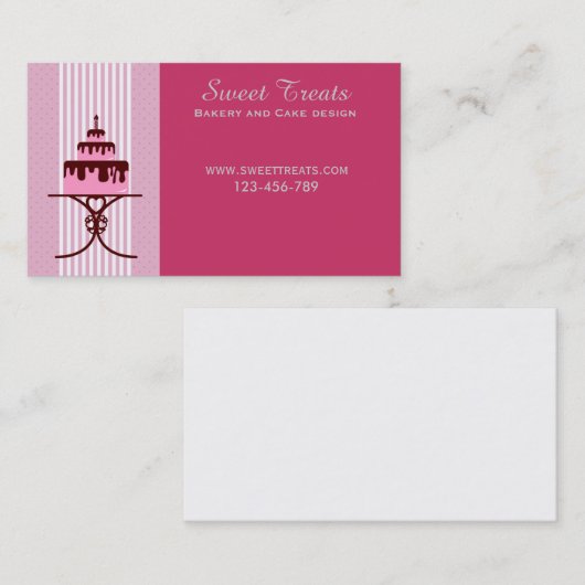 Bäckerei- und Kuchenentwurf, süße Leckereien Visitenkarte (Vorne/Hinten)