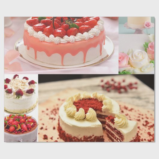 Bäckerei und Tortenmuster Geschenkpapier (Flach)