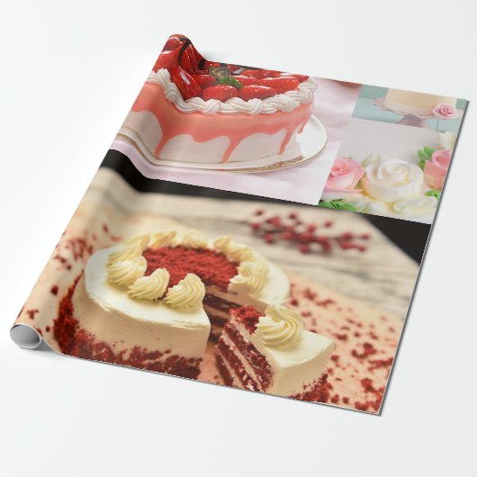 Bäckerei und Tortenmuster Geschenkpapier (Ungerollt)