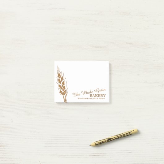 Bäckerei Unternehmen Weizenkeime Post, es notiert Post-it Klebezettel (Auf Schreibtisch)