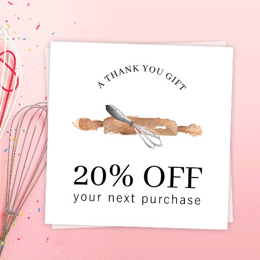 Bäckerei Utensids Whisk Koch Logo Catering Busines Rabattkarte