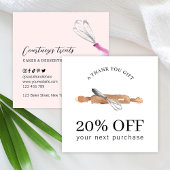 Bäckerei Utensids Whisk Koch Logo Catering Busines Rabattkarte