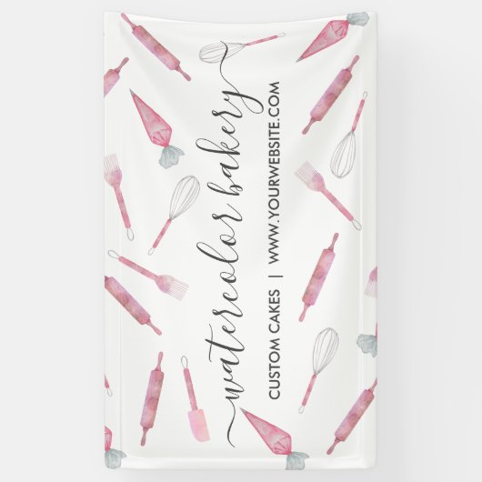 Bäckerei Utensils hausgemachte Koch Banner (Vertikal)
