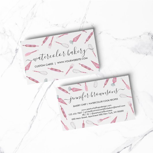 Bäckerei Utensils hausgemachte Visitenkarte