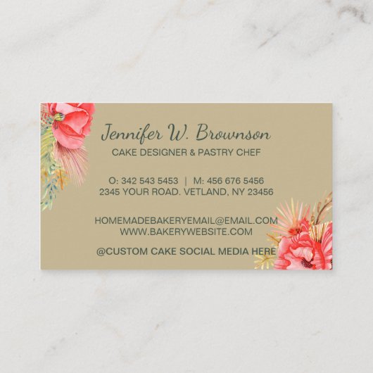 Bäckerei Utensitäten mit Rustikalem Korbweide Weiß Visitenkarte (Rückseite)