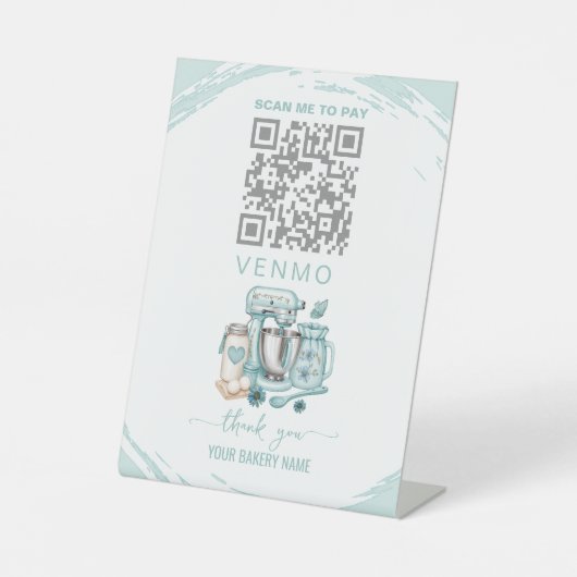 Bäckerei Venmo Zahlungs-QR-Code Sockelschild (Vorderseite)