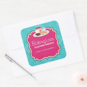 Bäckerei-verpackenaufkleber Quadratischer Aufkleber (Umschlag)