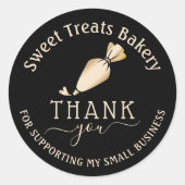 Bäckerei Vielen Dank für Ihre Bestellung Modernes Runder Aufkleber (Vorderseite)