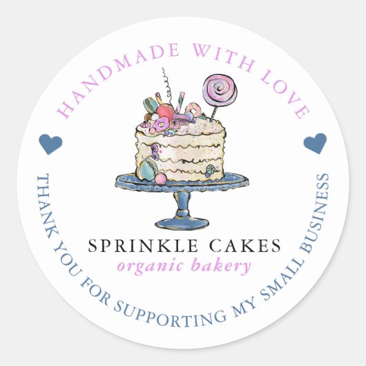 Bäckerei Vielen Dank klassischer Rundaufkleber Runder Aufkleber (Vorderseite)