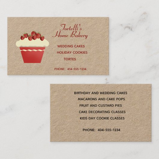 Bäckerei Visitenkarte (Vorne/Hinten)