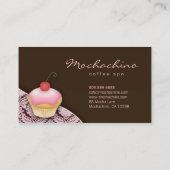 Bäckerei-Visitenkarte-Kuchen-Damast-Schokolade Visitenkarte (Rückseite)