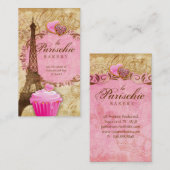 Bäckerei-Visitenkarte-Paris-Eiffelturm-Rosa Visitenkarte (Vorne/Hinten)