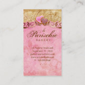 Bäckerei-Visitenkarte-Paris-Eiffelturm-Rosa Visitenkarte (Rückseite)