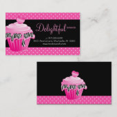 Bäckerei-VisitenkarteZebra punktiert rosa Visitenkarte (Vorne/Hinten)