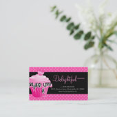 Bäckerei-VisitenkarteZebra punktiert rosa Visitenkarte (Stehend Vorderseite)