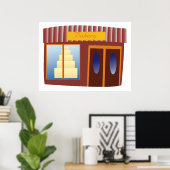 Bäckerei vor dem Kuchen Poster (Heimbüro)