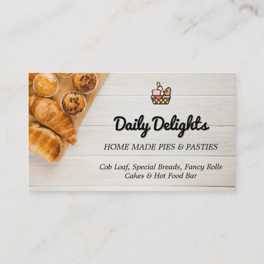 Bäckerei | Warmer Brotkorb Visitenkarte (Rückseite)